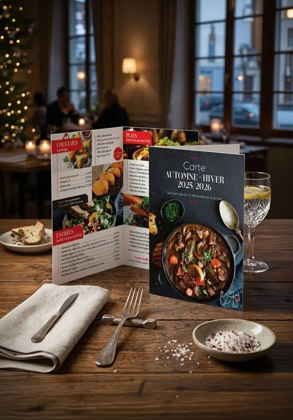 Menu et carte pour Restaurant, carte automne-hiver