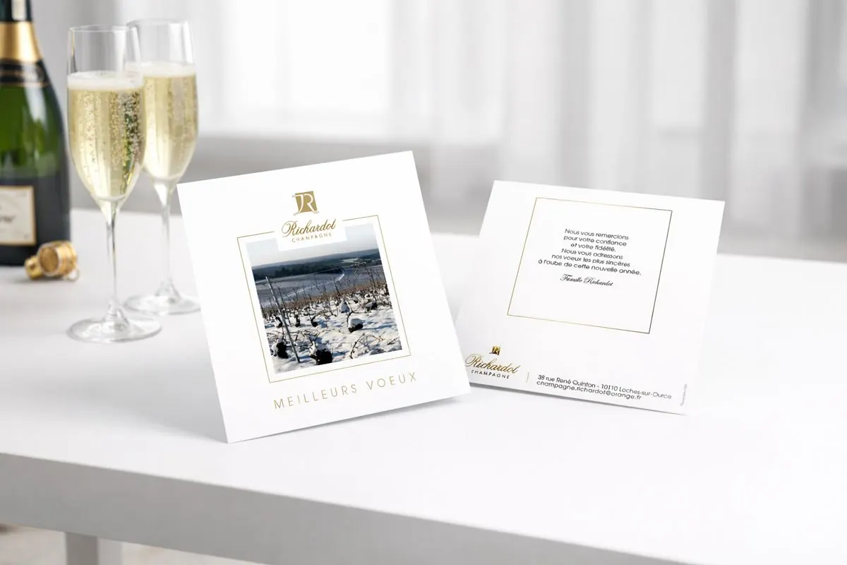 Carte de vœux pour Champagne Richardot