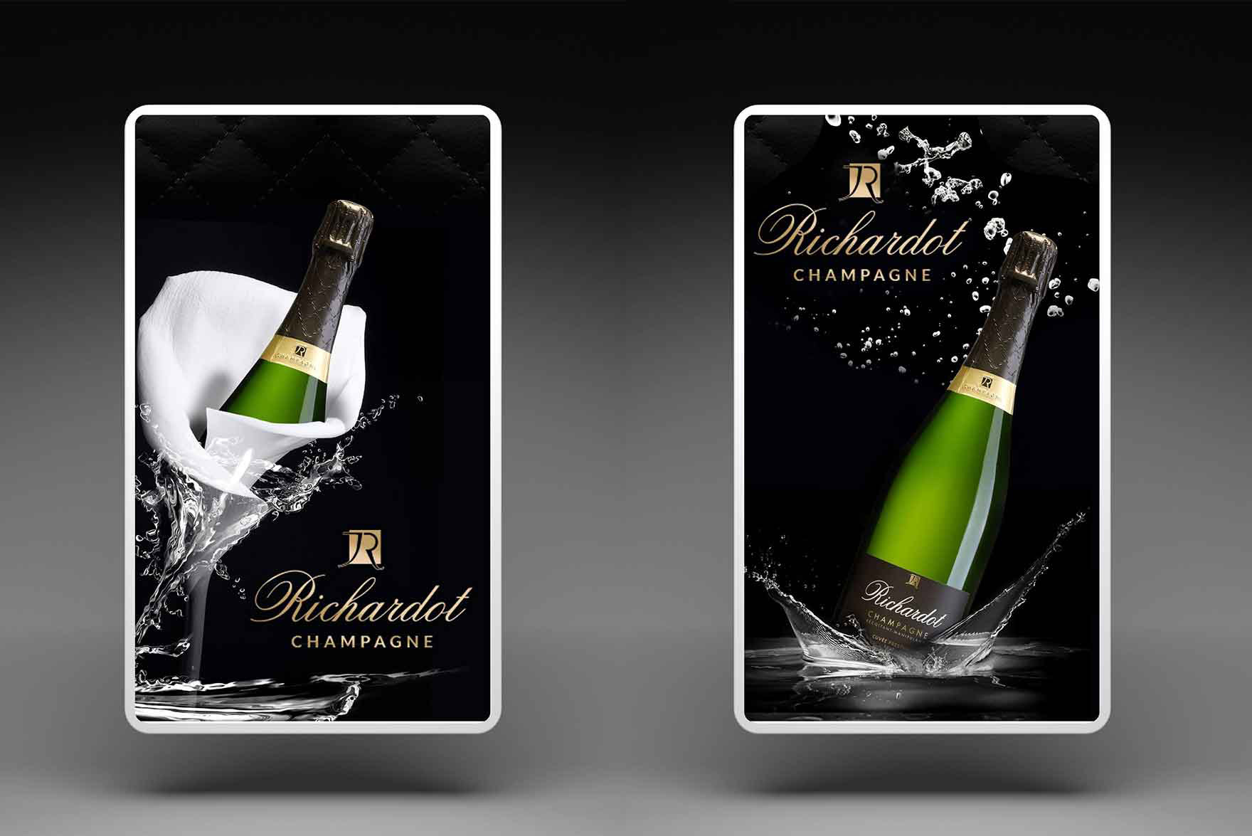 Création d'affiches concept pour l'identité du champagne "Richardot"