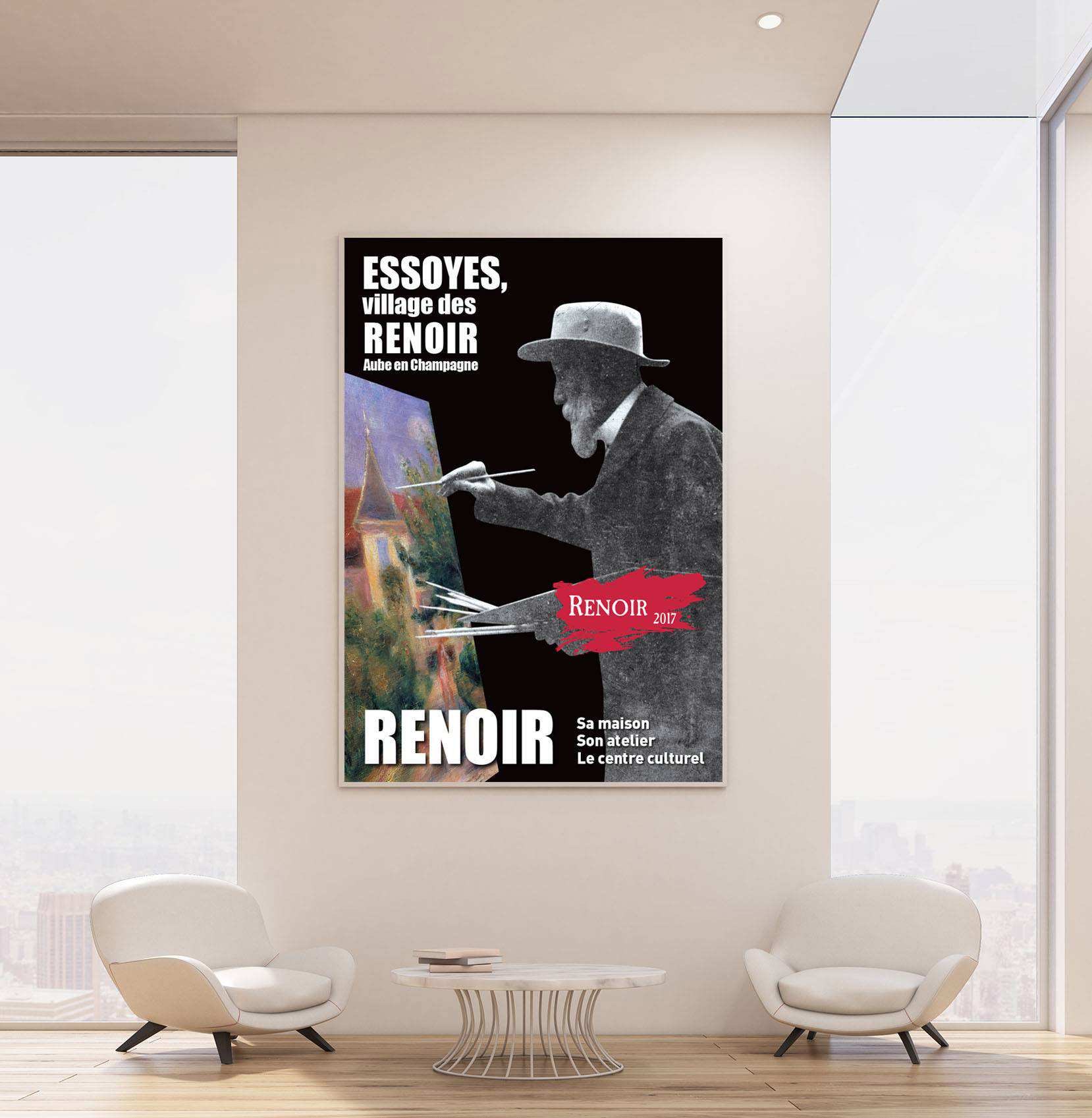 Panneau d'affichage pour "Maison Renoir" - agence Troyes