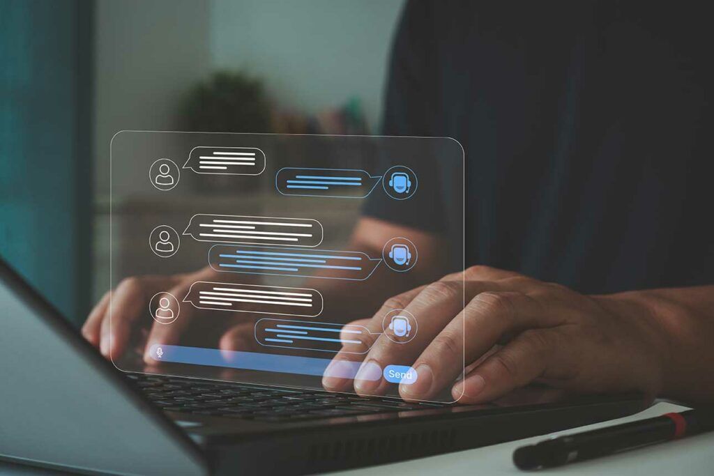 Illustration d’un moteur de recherche alimenté par une intelligence artificielle, symbolisant le rôle croissant des IA dans le référencement web.